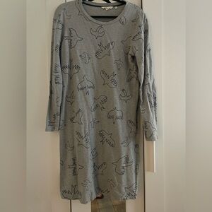 Boden Gray Dress with Bird Print Sz. 8
